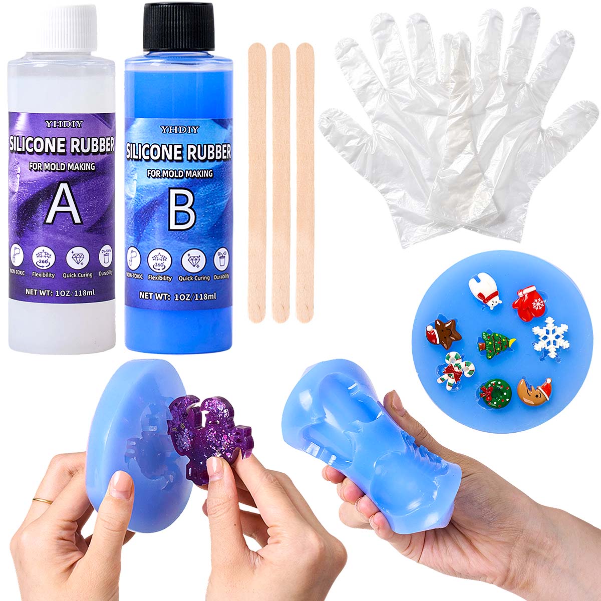 Soap Making Lab - 118ml/296ml Silicone Mold Making Kit for
