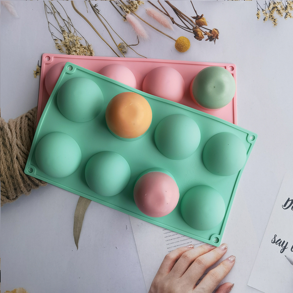 Soap Making Home - 8 Hole halfsphere Silicone Pudding Baking