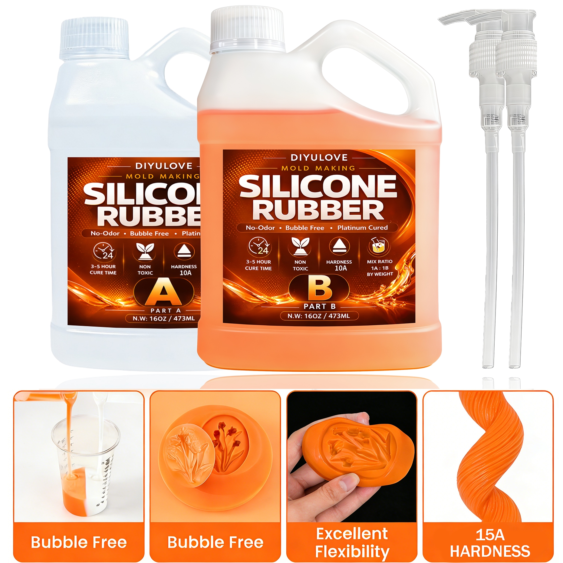 Soap Making Lab - Liquid Silicone Rubber Kit,High-Performance Fast Cure