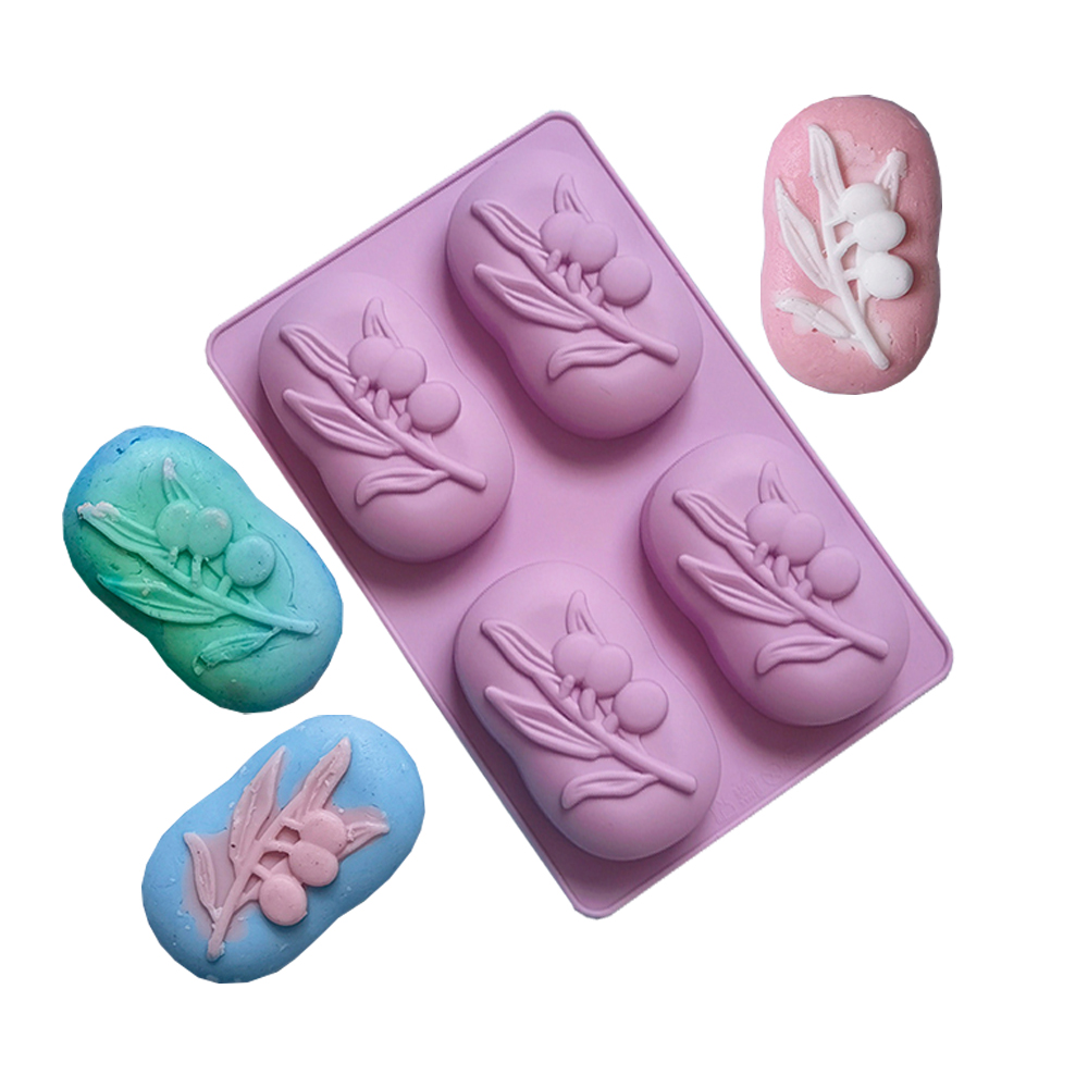 4 Cavities Oval Olive Tree Sil - Soap Making Lab のレビューと価格