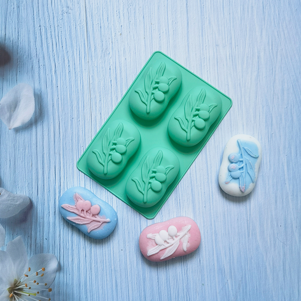 4 Cavities Oval Olive Tree Sil - Soap Making Lab のレビューと価格
