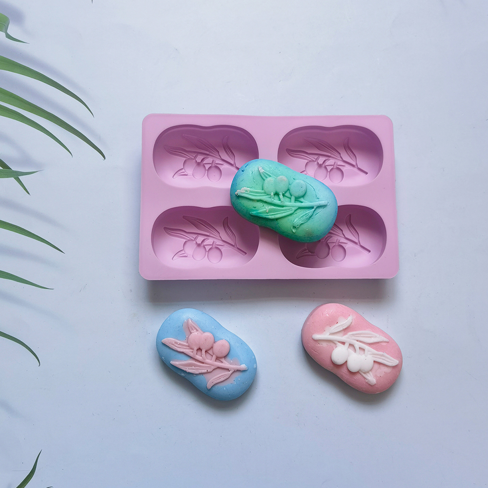 4 Cavities Oval Olive Tree Sil - Soap Making Lab のレビューと価格