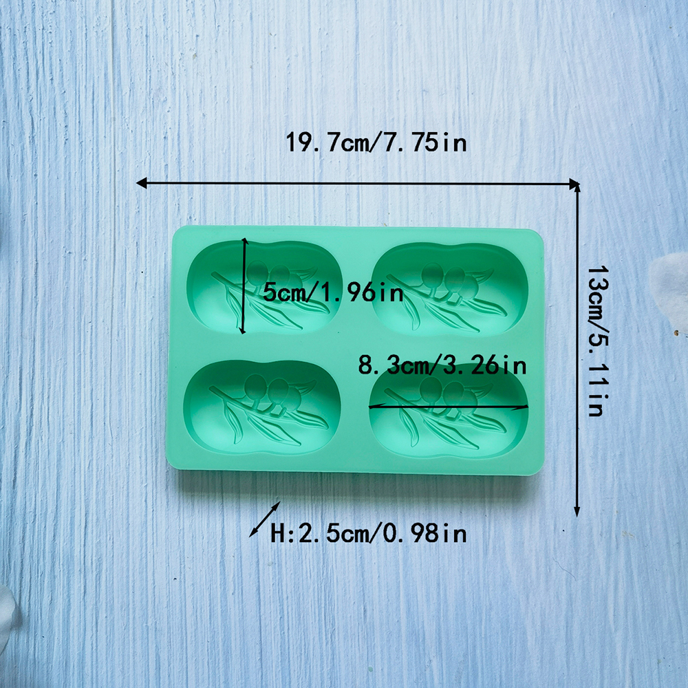 4 Cavities Oval Olive Tree Sil - Soap Making Lab のレビューと価格