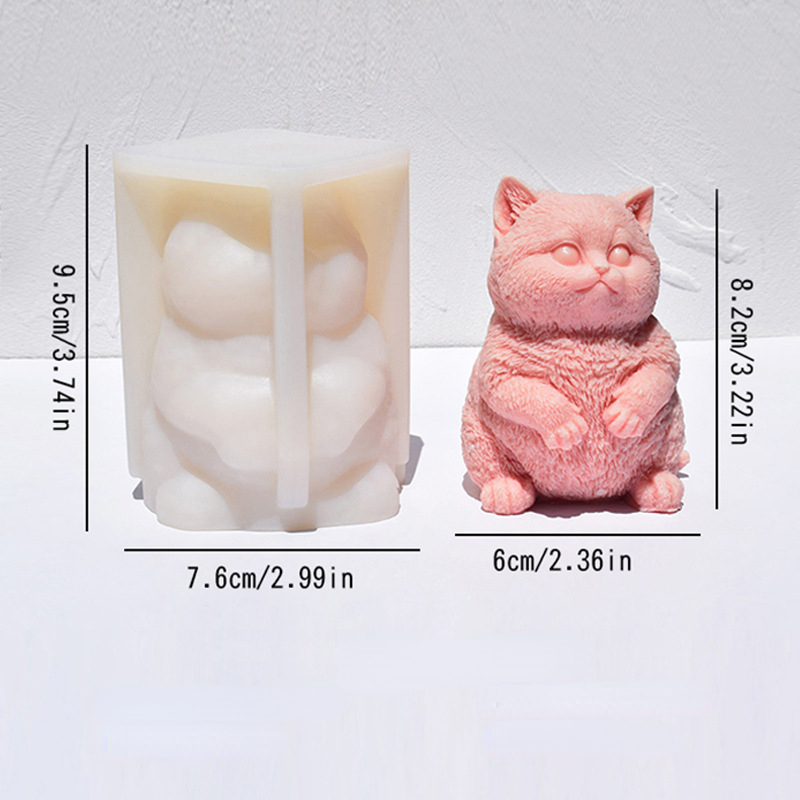 3D Fat Cat Silicone Candle Mol - Soap Making Animal Fat のレビューと価格