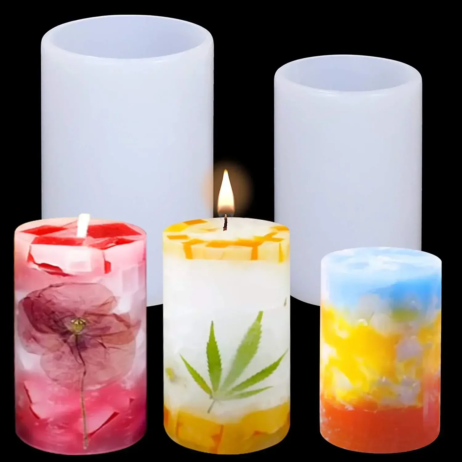 3D Cylinder Shape Candle Silic - Soap Making Homemade のレビューと価格