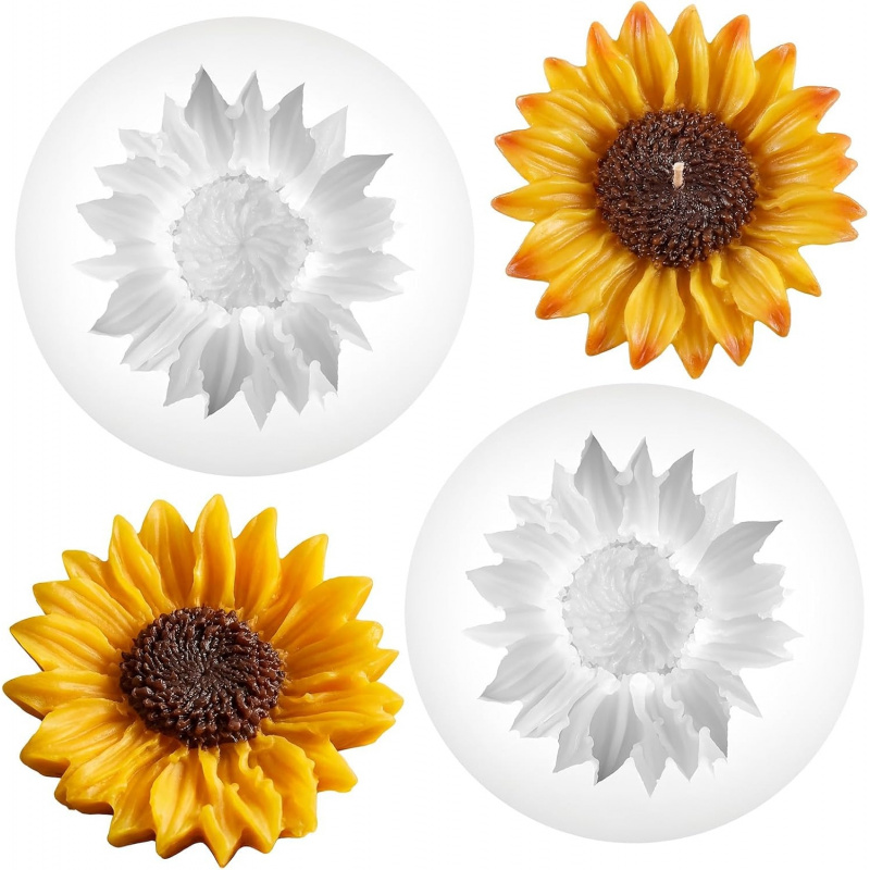 2 Set of sunflower silicone mo - Soap Making Homemade のレビューと価格