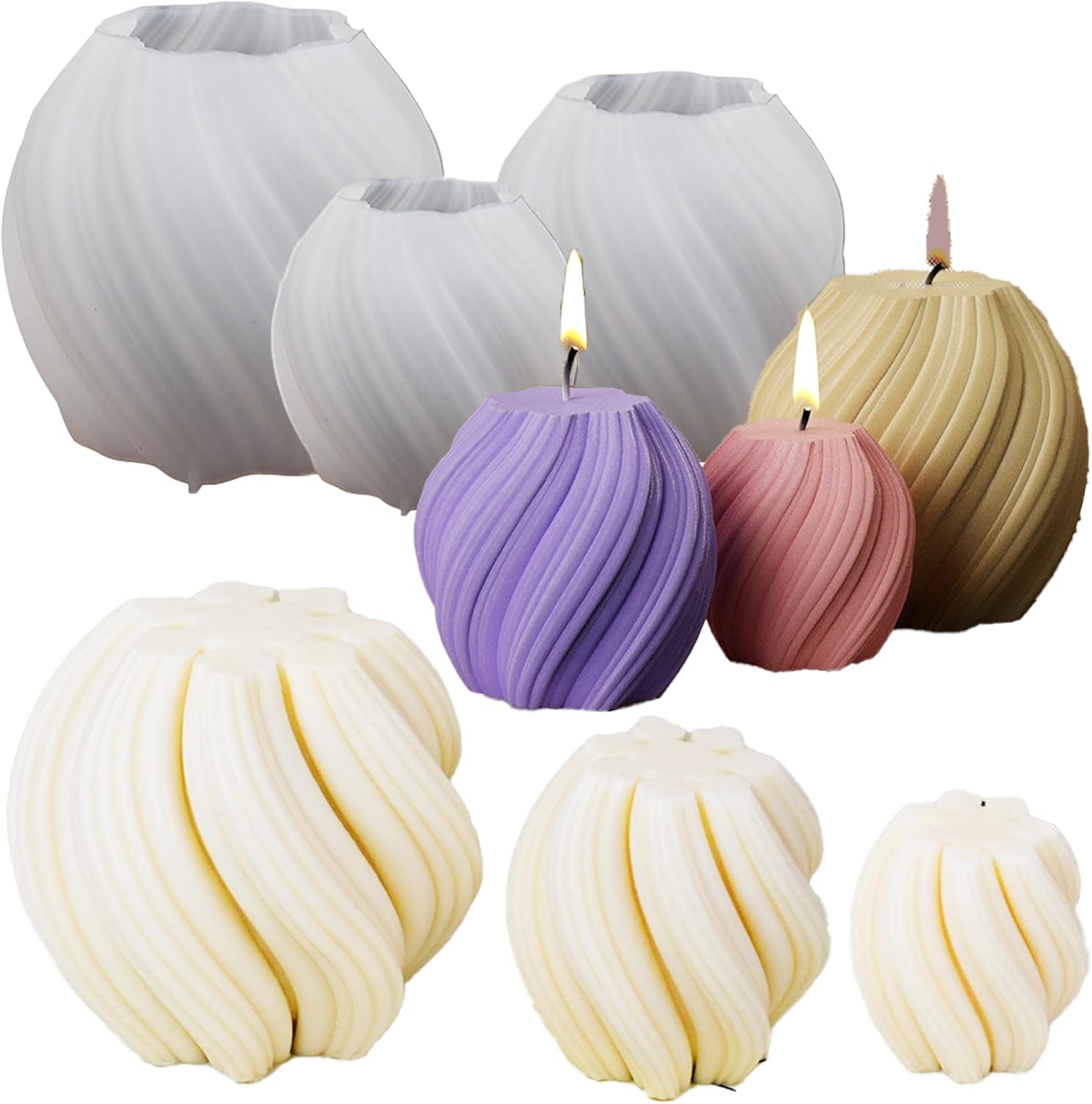 3 Pack Wave Candle Molds - Mul - Soap Making Home のレビューと価格