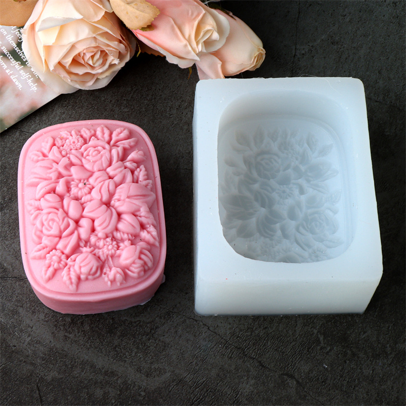 Square Floral Silicone Soap Mo - Soap Making Home のレビューと価格