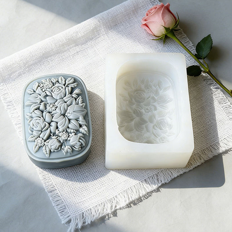 Square Floral Silicone Soap Mo - Soap Making Home のレビューと価格