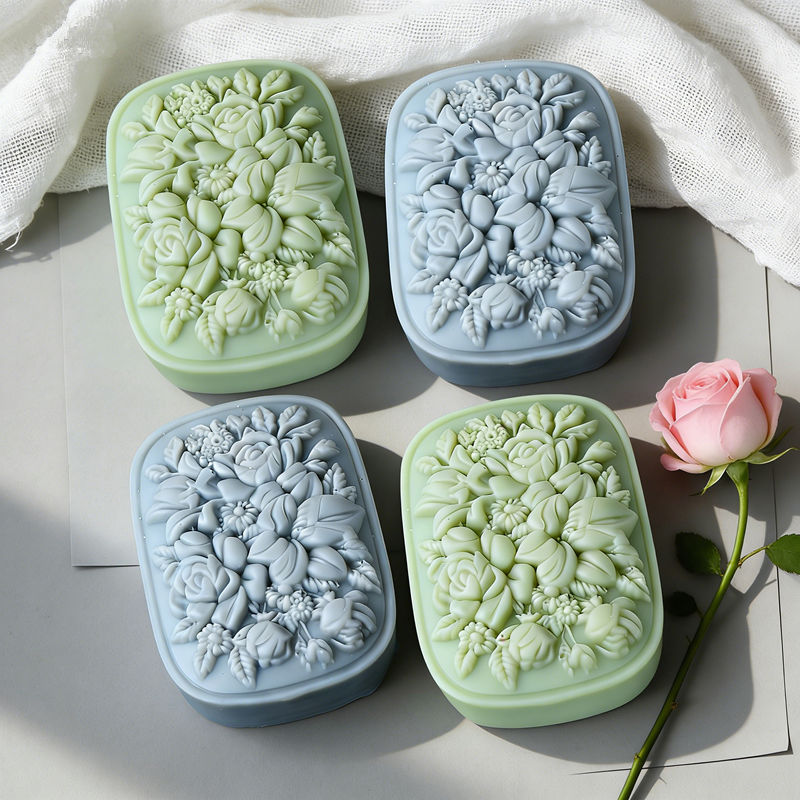 Square Floral Silicone Soap Mo - Soap Making Home のレビューと価格