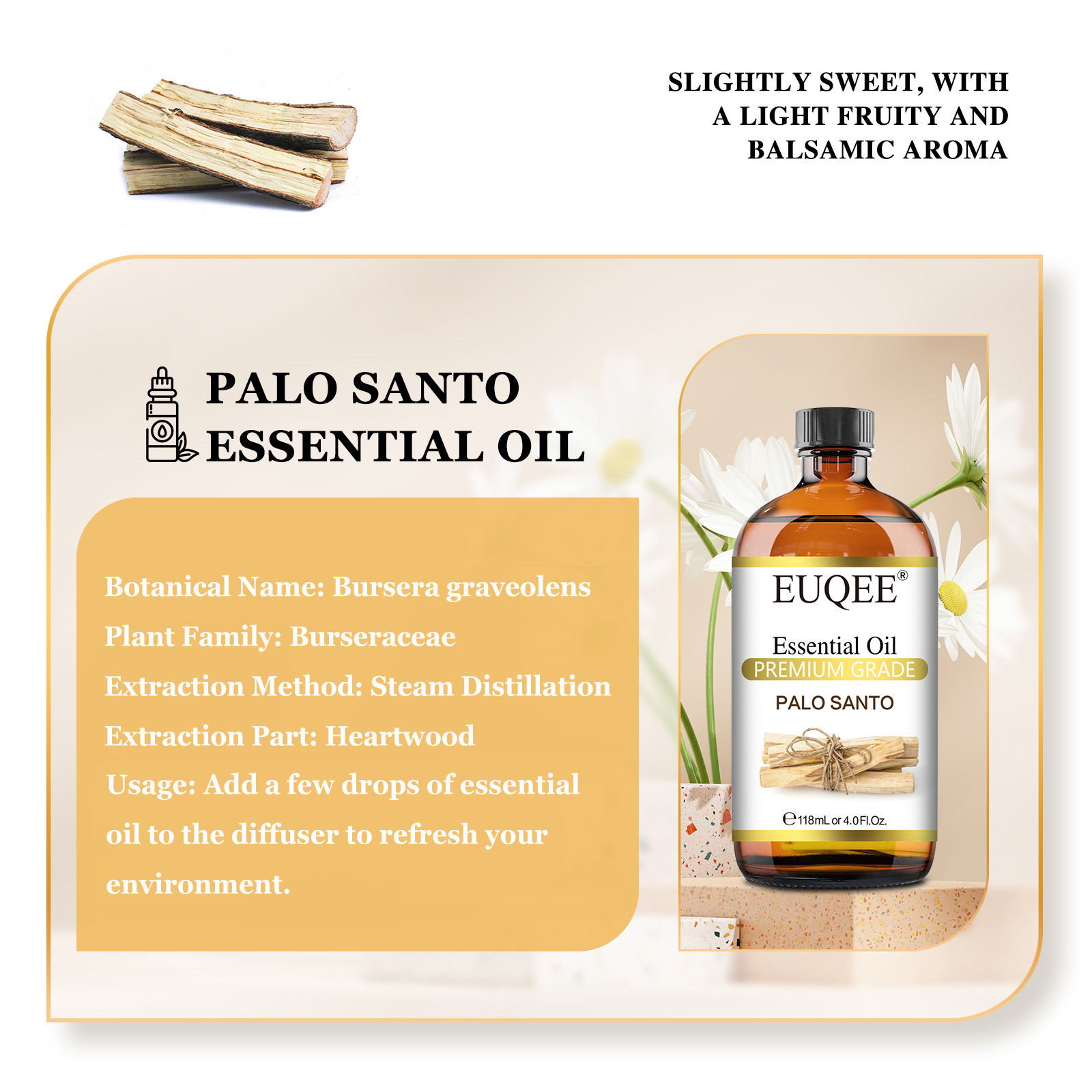 EUQEE 118ml Essential Oil Palo - Soap Making Ingredients のレビューと価格