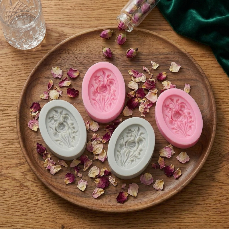 4 Silicone mold with flower sh - Soap Making Name のレビューと価格