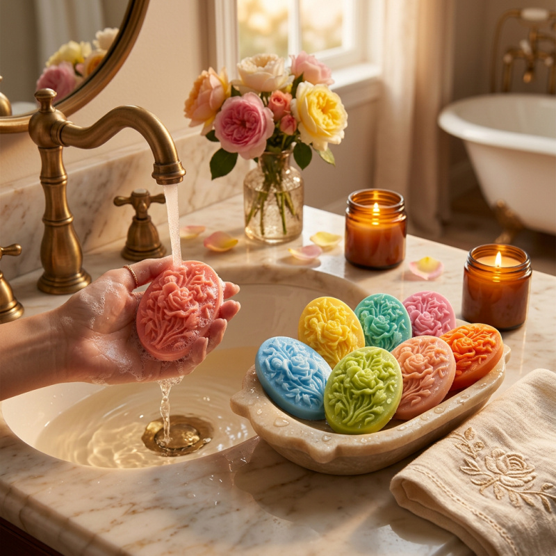 4 Silicone mold with flower sh - Soap Making Name のレビューと価格